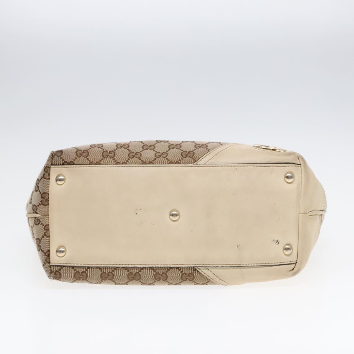 GUCCI GG Canvas Shoulder Bag Beige Gold 169946 Auth 91396