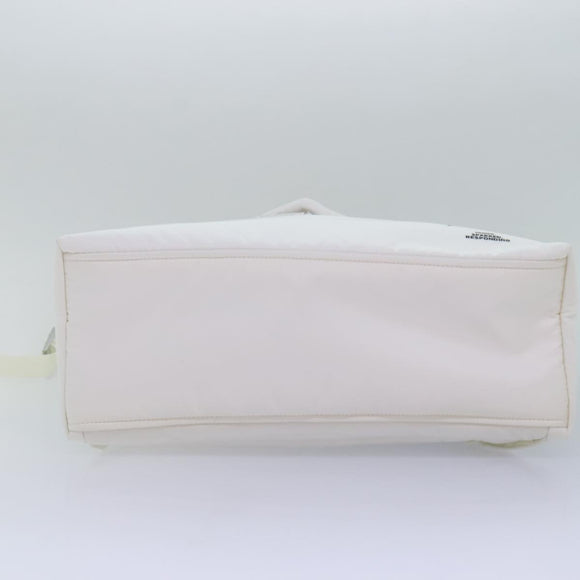 PRADA Backpack Nylon White Silver 1BZ072 Auth 91414AV