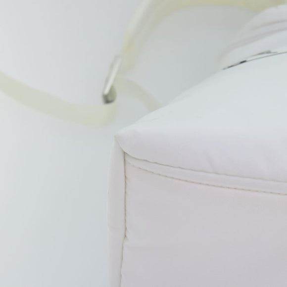 PRADA Backpack Nylon White Silver 1BZ072 Auth 91414AV