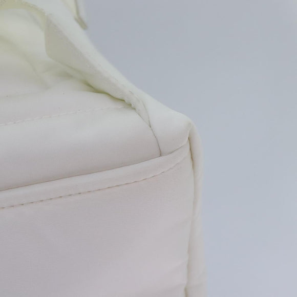 PRADA Backpack Nylon White Silver 1BZ072 Auth 91414AV