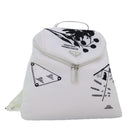PRADA Backpack Nylon White Silver 1BZ072 Auth 91414AV-1