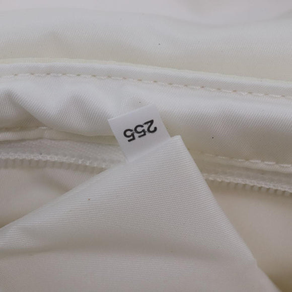 PRADA Backpack Nylon White Silver 1BZ072 Auth 91414AV