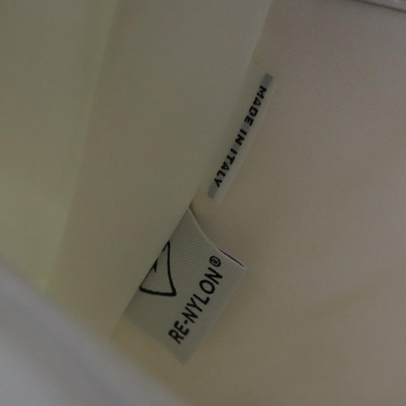 PRADA Backpack Nylon White Silver 1BZ072 Auth 91414AV