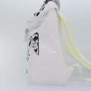 PRADA Backpack Nylon White Silver 1BZ072 Auth 91414AV-3