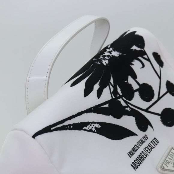 PRADA Backpack Nylon White Silver 1BZ072 Auth 91414AV