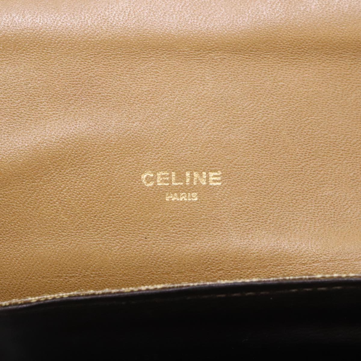 CELINE Macadam Canvas Shoulder Bag PVC Beige Auth 91465