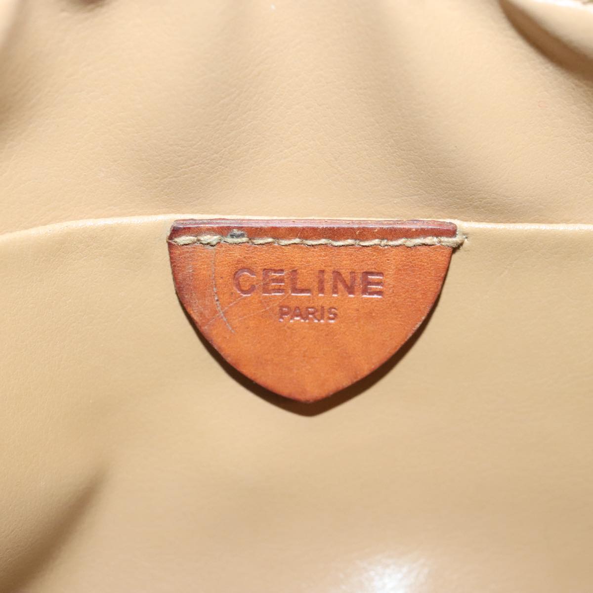 CELINE Macadam Canvas Shoulder Bag Beige Auth 91467