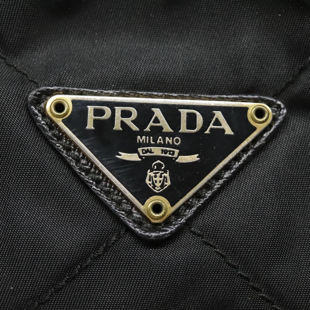 PRADA Quilted Chain Shoulder Bag Nylon Black Auth 91474