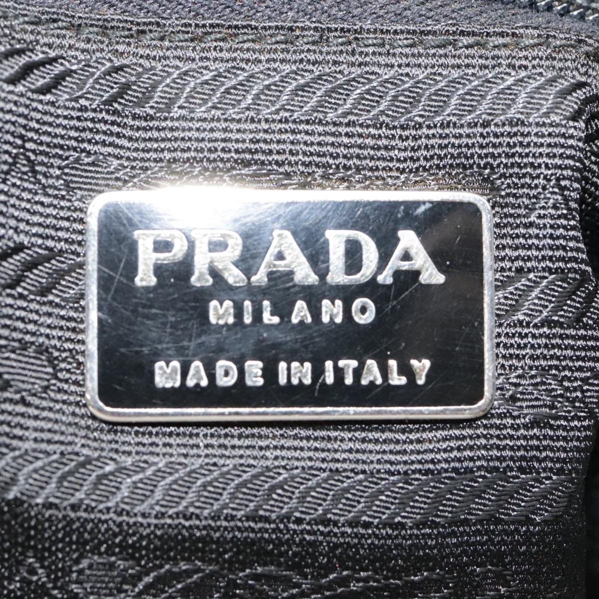 PRADA Quilted Chain Shoulder Bag Nylon Black Auth 91474