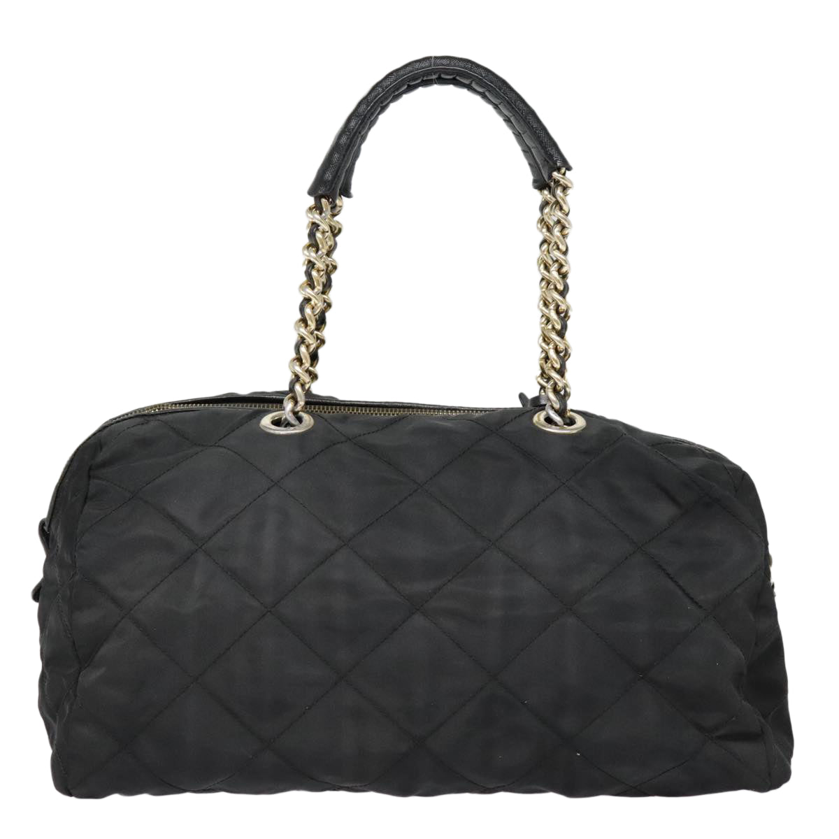 PRADA Quilted Chain Shoulder Bag Nylon Black Auth 91474 - 0