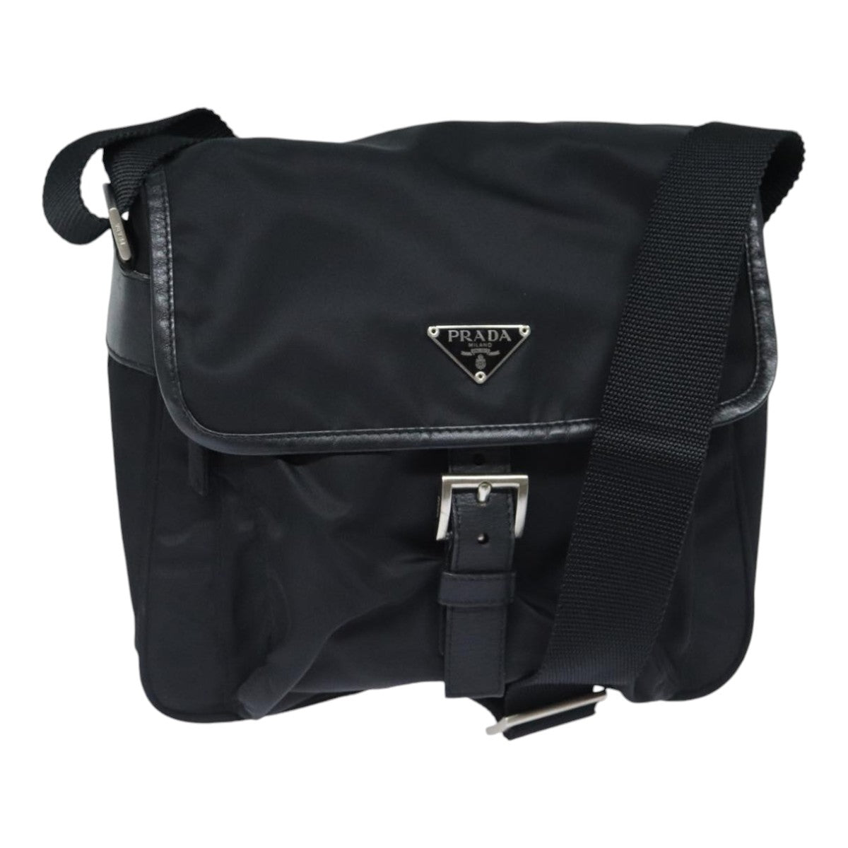 PRADA Shoulder Bag Nylon Black Auth 91475