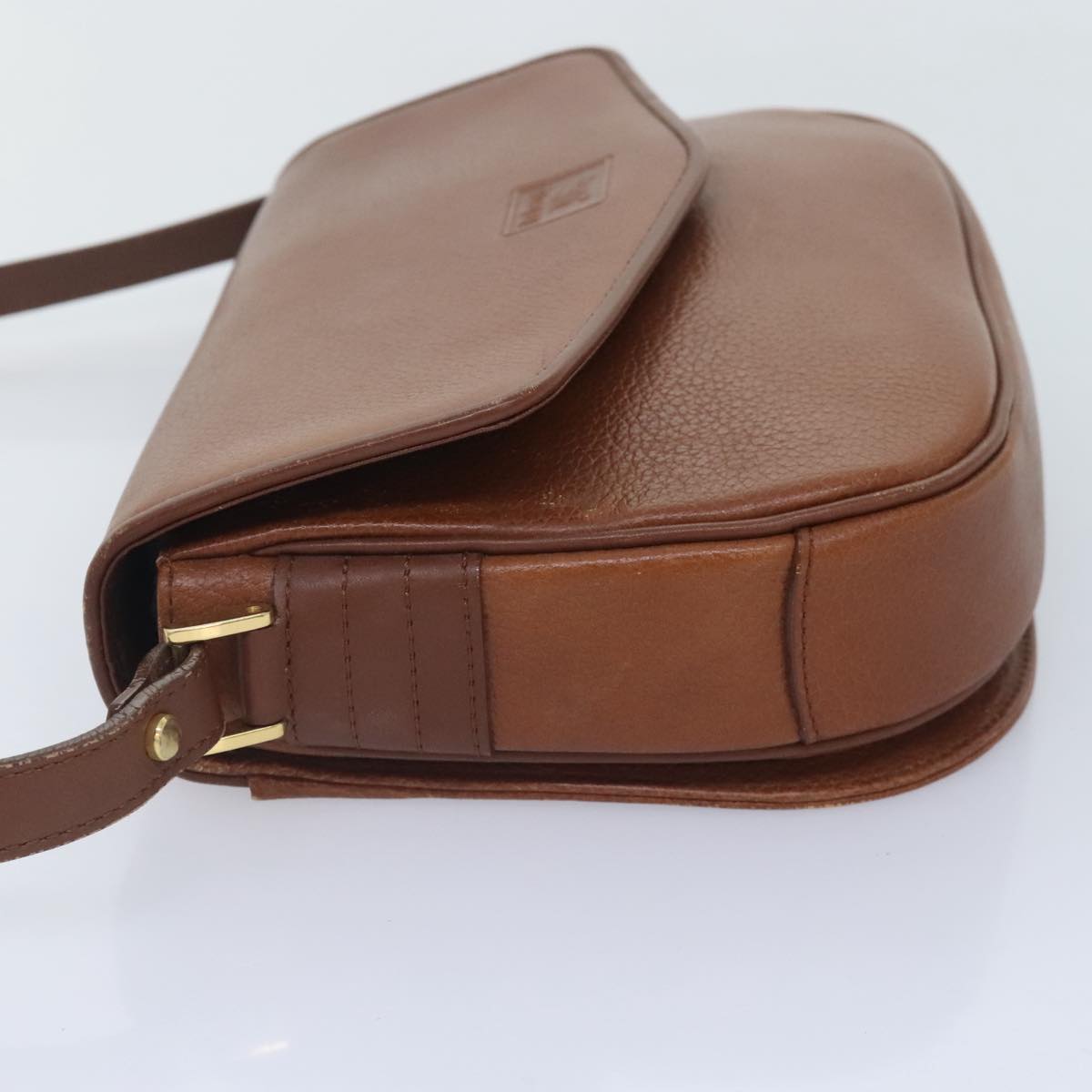 Burberrys Shoulder Bag Leather Brown Auth 91476