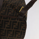 FENDI Zucca Canvas Backpack Brown Black gold Auth 91551-18