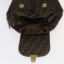 FENDI Zucca Canvas Backpack Brown Black gold Auth 91551-20