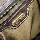 FENDI Zucca Canvas Backpack Brown Black gold Auth 91551-21