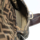 FENDI Zucca Canvas Backpack Brown Black gold Auth 91551-26