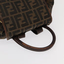 FENDI Zucca Canvas Backpack Brown Black gold Auth 91551-7