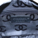 CHANEL Cambon Line Accessory Pouch Leather Black Beige CC Auth 91552A-15