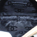 CHANEL Cambon Line Accessory Pouch Leather Black Beige CC Auth 91552A-16