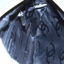 CHANEL Cambon Line Accessory Pouch Leather Black Beige CC Auth 91552A-18