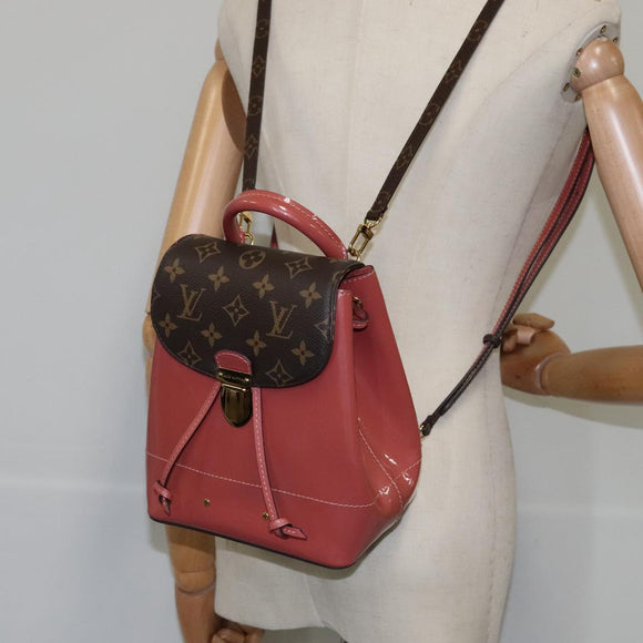 LOUIS VUITTON Monogram Vernis Hot Springs Backpack Pink M53545 LV Auth 91559A