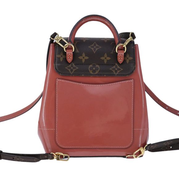 LOUIS VUITTON Monogram Vernis Hot Springs Backpack Pink M53545 LV Auth 91559A