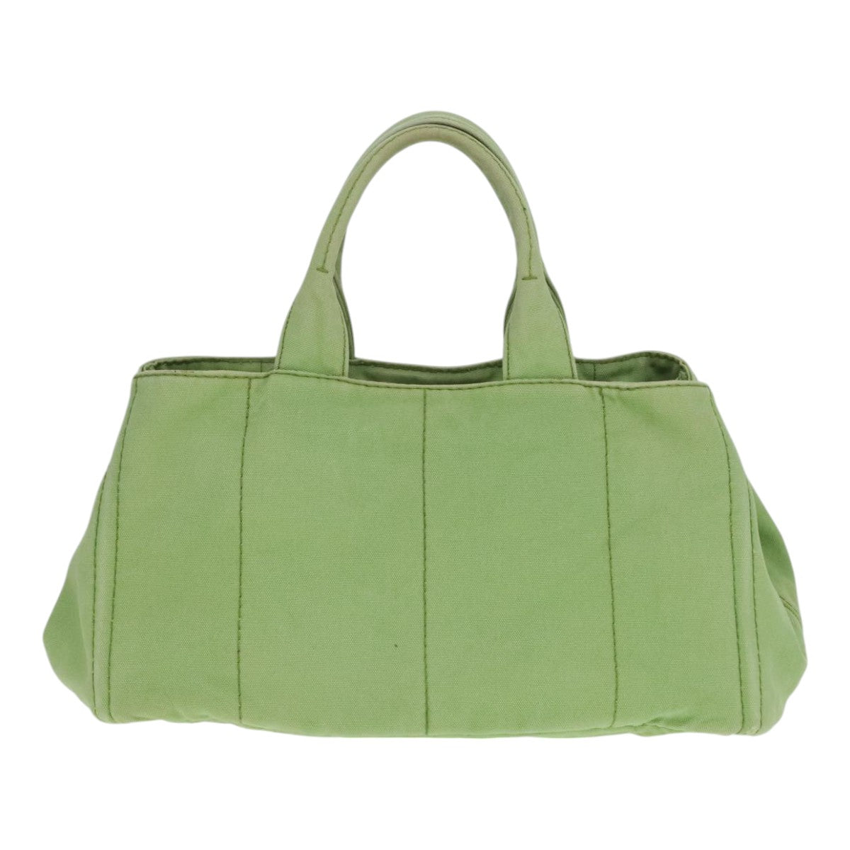 PRADA Canapa GM Hand Bag Canvas LIme Green Gold Auth 91560 - 0