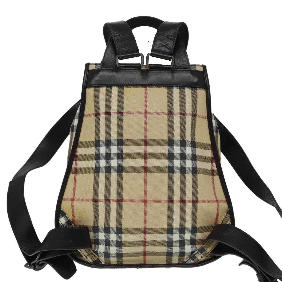 BURBERRY Nova Check Backpack PVC Leather Beige Auth 91566 - 0