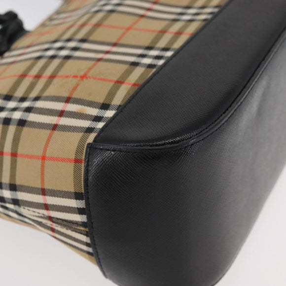 BURBERRY Nova Check Handtasche Canvas Leder Beige Gold Orig 91568