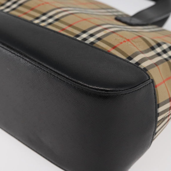 BURBERRY Nova Check Handtasche Canvas Leder Beige Gold Orig 91568