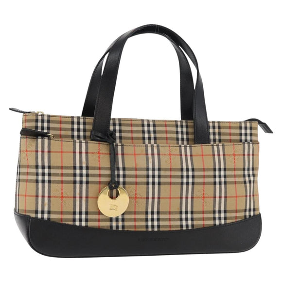 BURBERRY Nova Check Handtasche Canvas Leder Beige Gold Orig 91568