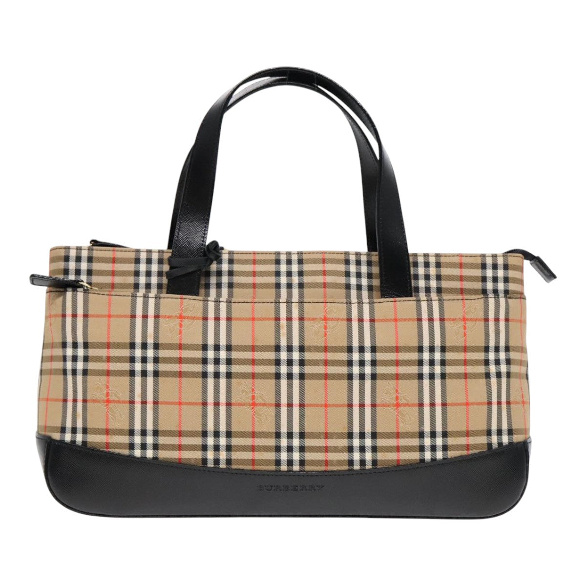 BURBERRY Nova Check Hand Bag Canvas Beige Auth 91568 - 0