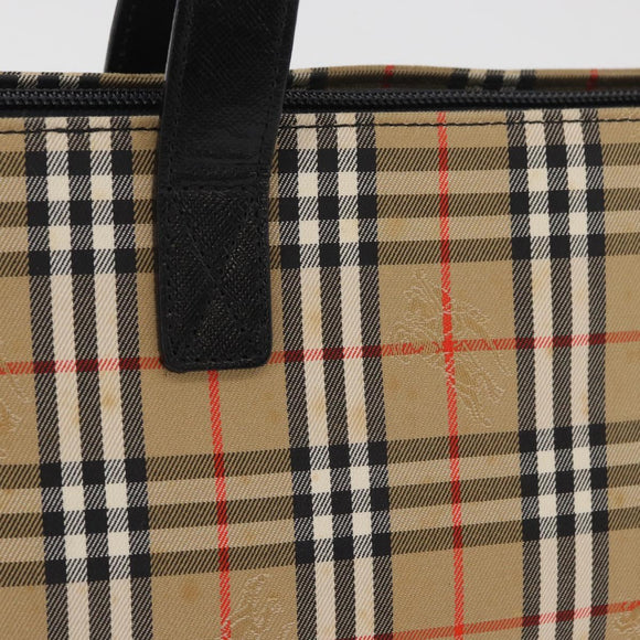 BURBERRY Nova Check Handtasche Canvas Leder Beige Gold Orig 91568
