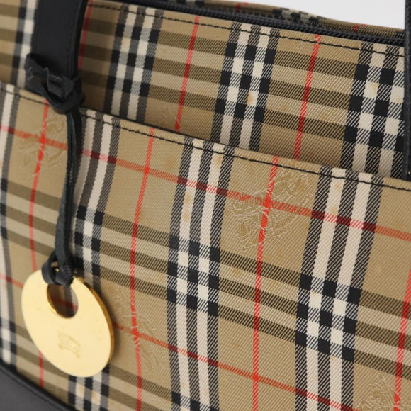 BURBERRY Nova Check Handtasche Canvas Leder Beige Gold Orig 91568