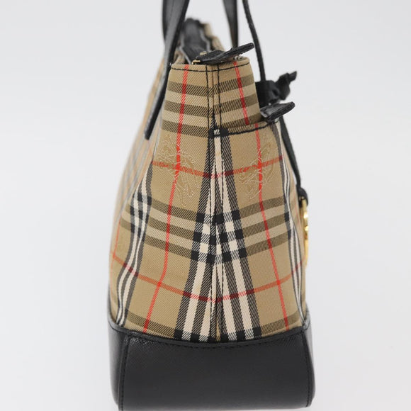 BURBERRY Nova Check Handtasche Canvas Leder Beige Gold Orig 91568