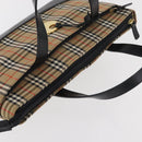 BURBERRY Nova Check Handtasche Canvas Leder Beige Gold Orig 91568-14
