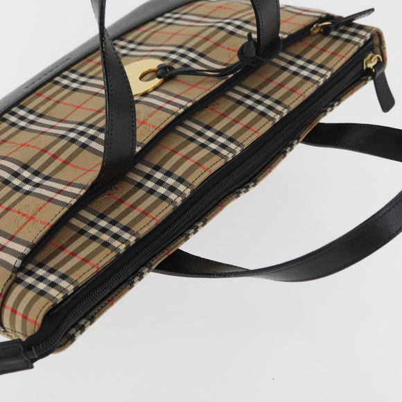 BURBERRY Nova Check Handtasche Canvas Leder Beige Gold Orig 91568