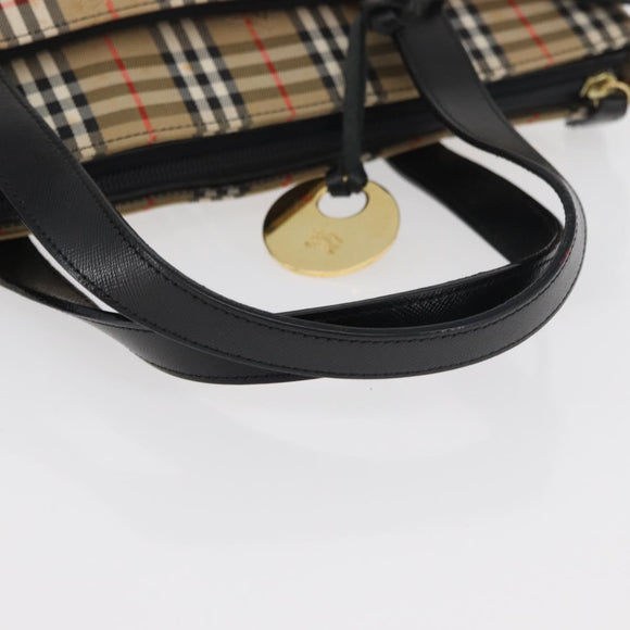 BURBERRY Nova Check Handtasche Canvas Leder Beige Gold Orig 91568
