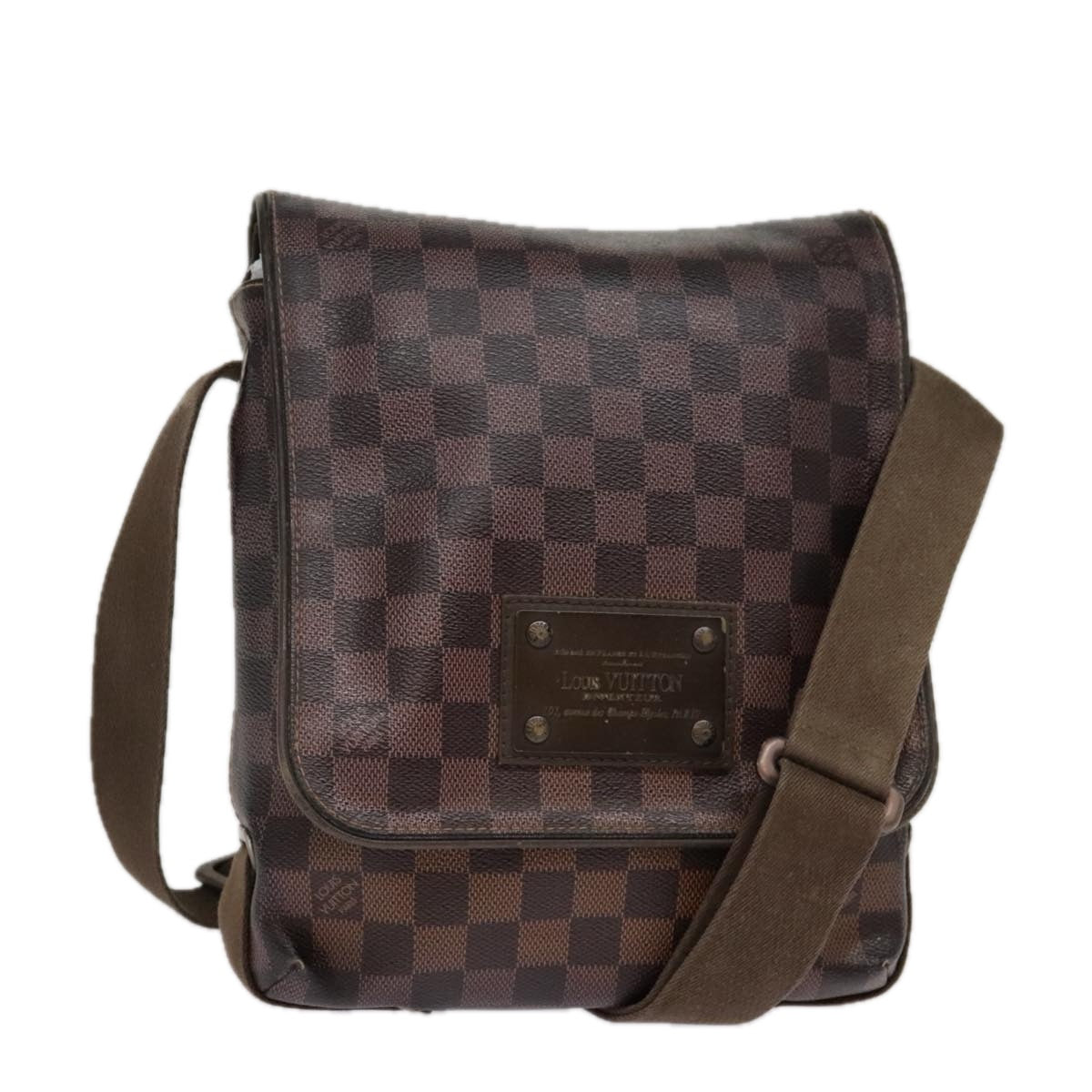 LOUIS VUITTON Damier Ebene Brooklyn PM Shoulder Bag N51210 LV Auth 91575