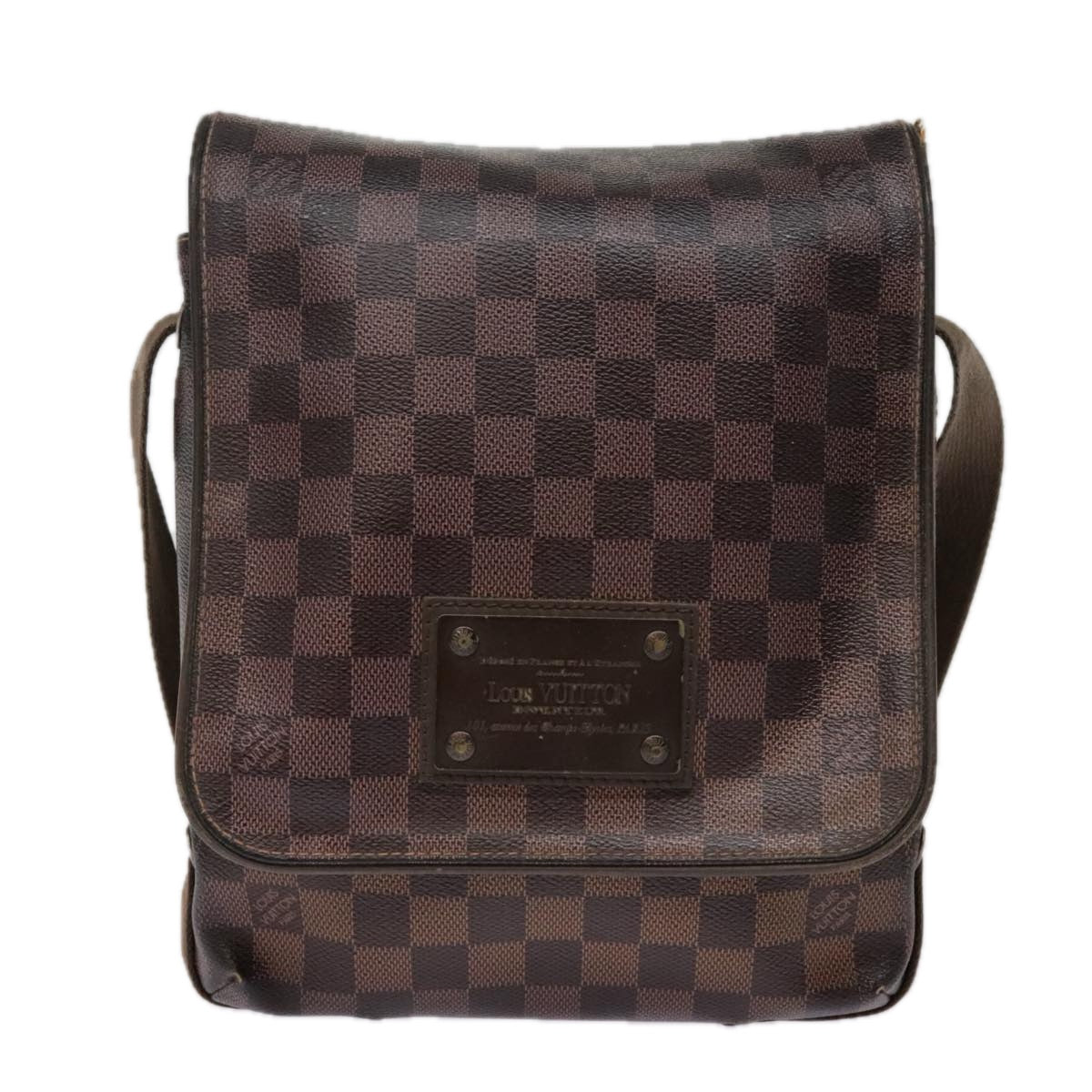 LOUIS VUITTON Damier Ebene Brooklyn PM Shoulder Bag N51210 LV Auth 91575