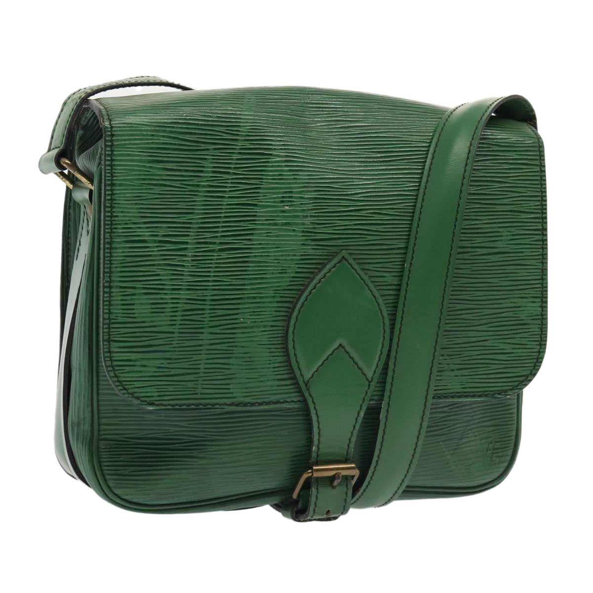 LOUIS VUITTON Epi Cartouchiere MM Shoulder Bag Green M52244 LV Auth 91579