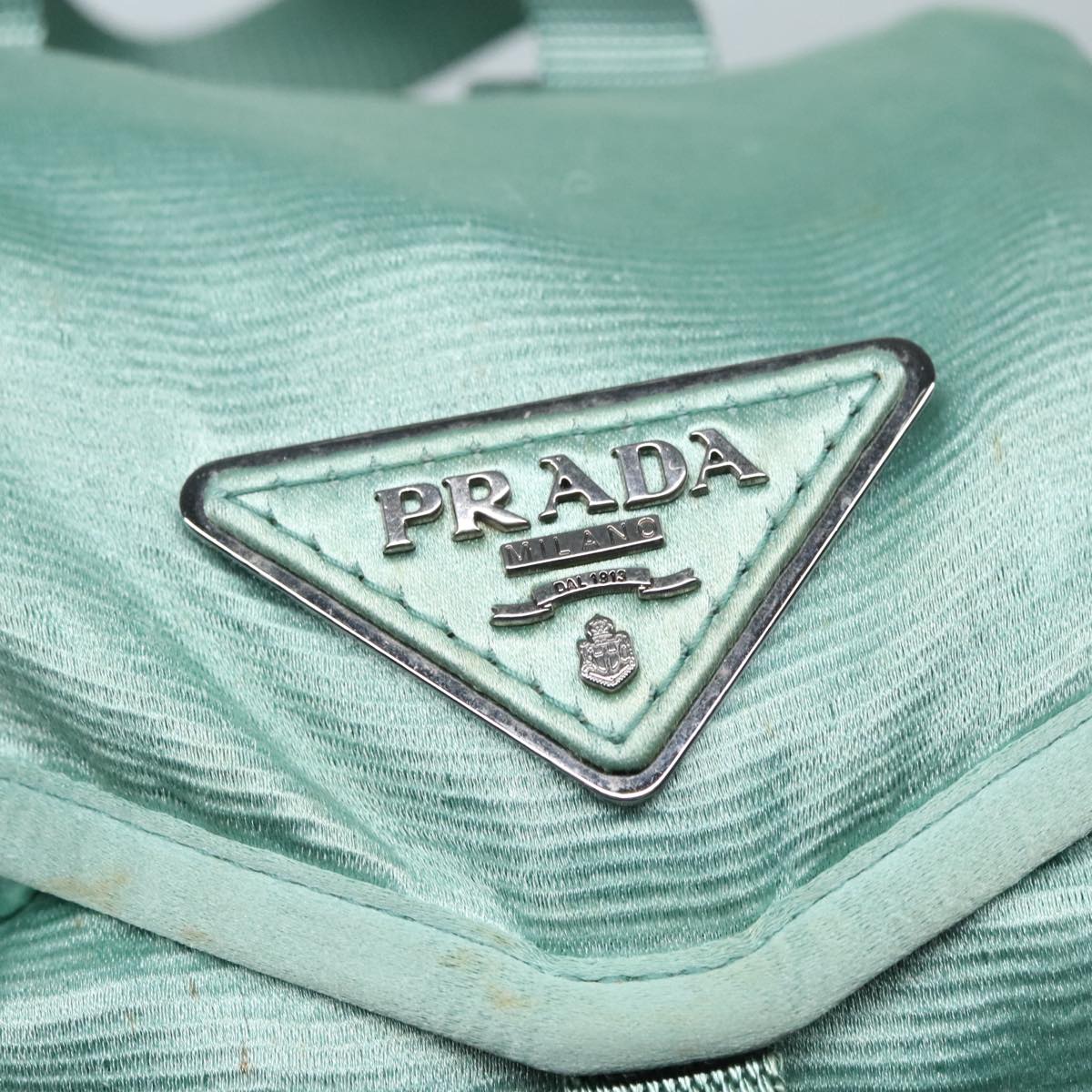 PRADA Backpack Satin Peppermint Auth 91586