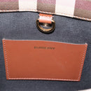 BURBERRY Nova Check Hand Bag Leather 2way Brown Gold Auth 91589A-18