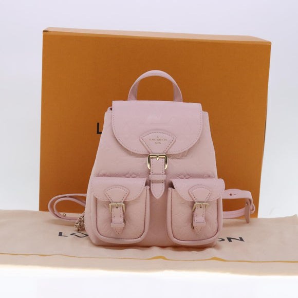 LOUIS VUITTON Monogram Empreinte Backup Backpack Pink M47074 LV Auth 91596S