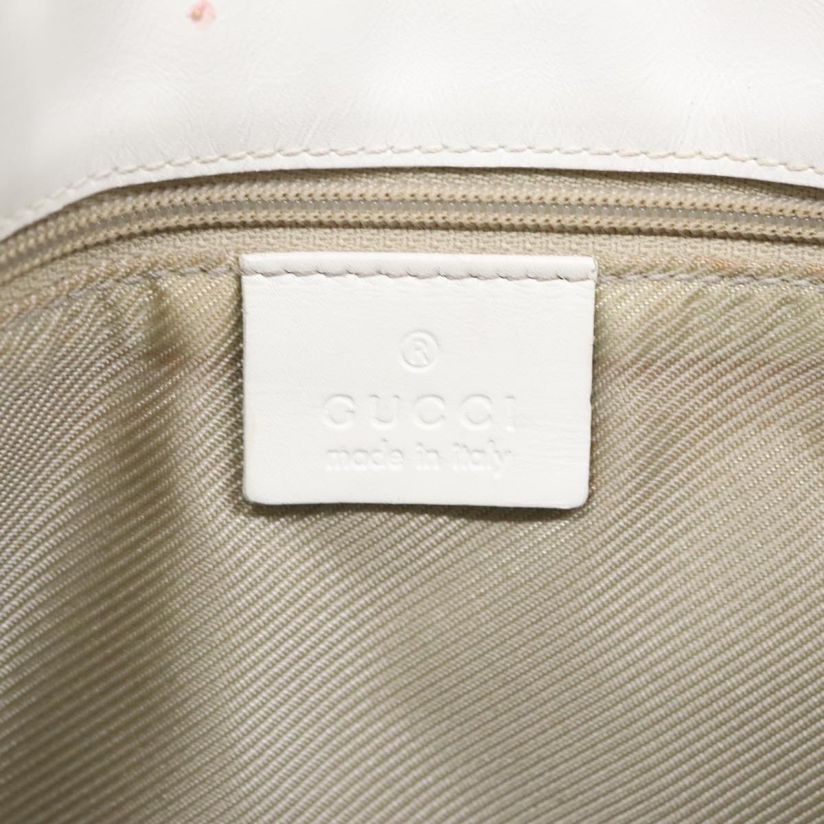 GUCCI GG Canvas Jackie Shoulder Bag Peppermint White Auth 91600