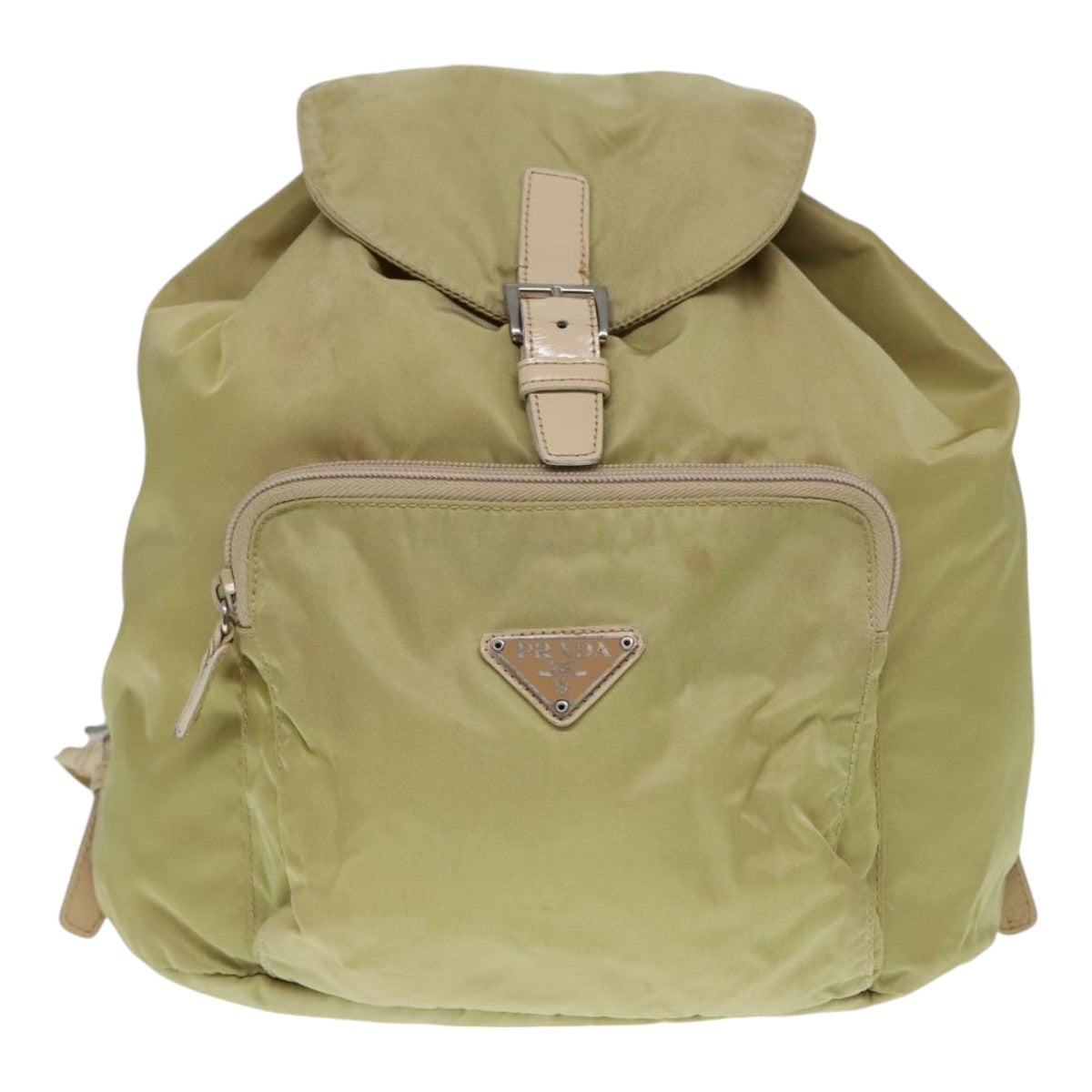 PRADA Backpack Nylon Beige Auth 91604