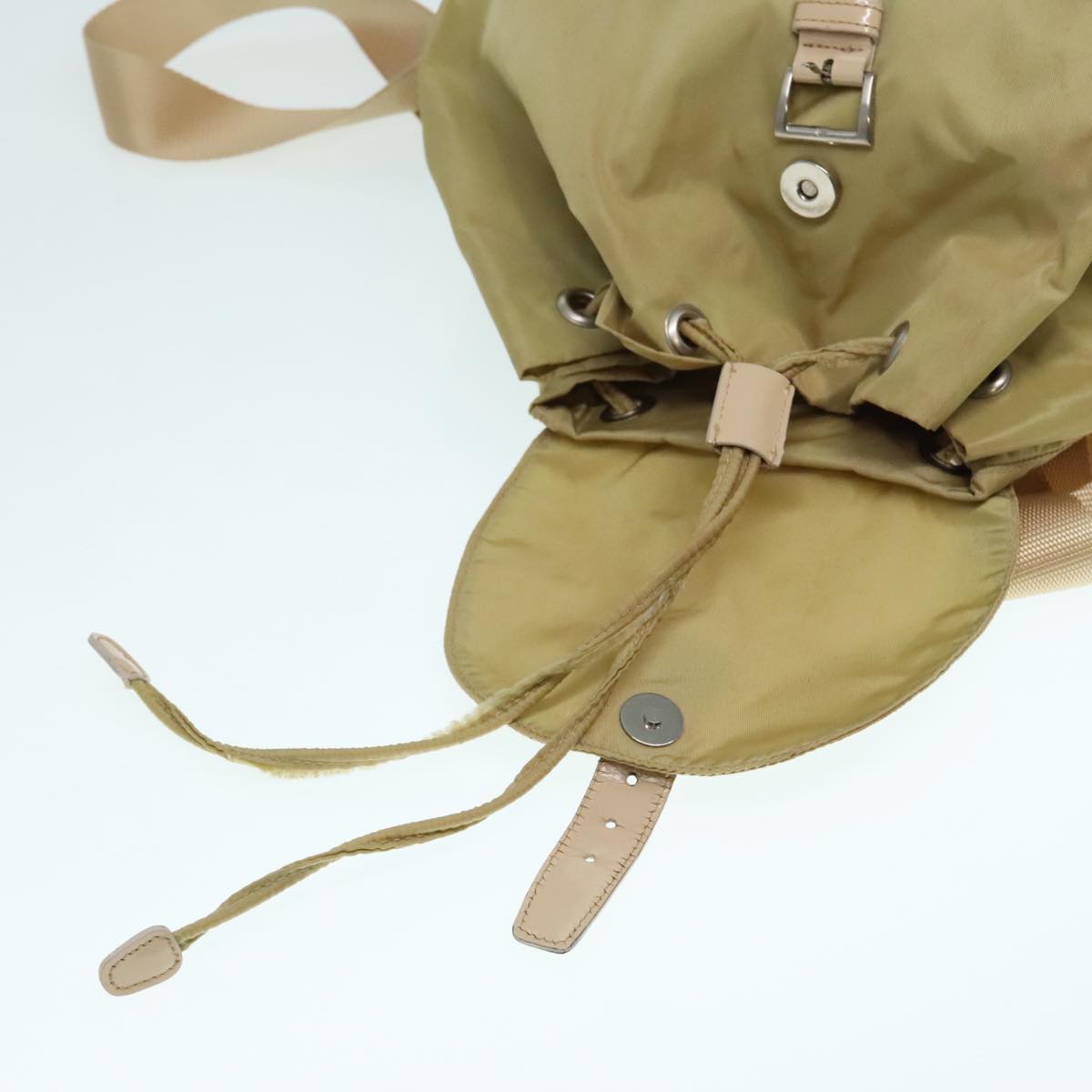 PRADA Backpack Nylon Beige Auth 91604