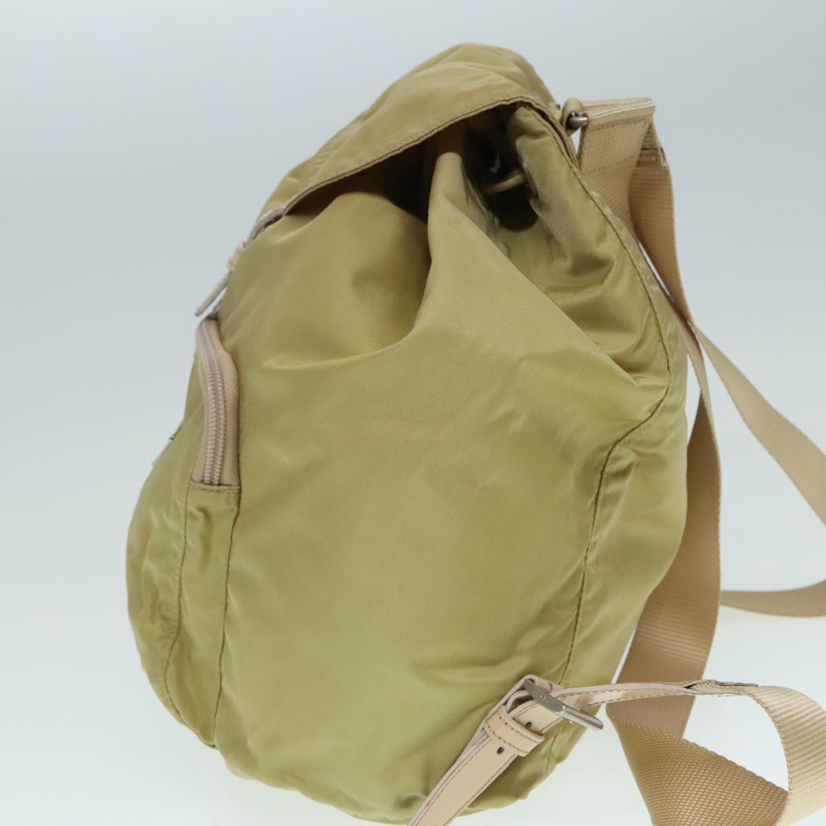 PRADA Backpack Nylon Beige Auth 91604