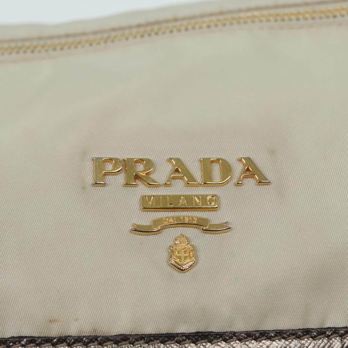 PRADA Shoulder Bag Nylon Beige Auth 91605