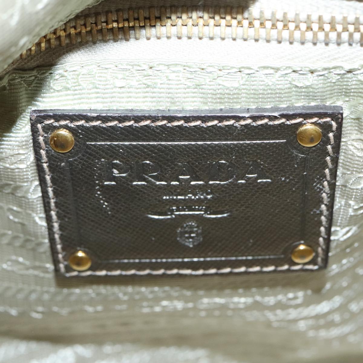 PRADA Shoulder Bag Nylon Beige Auth 91605